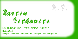 martin vitkovits business card